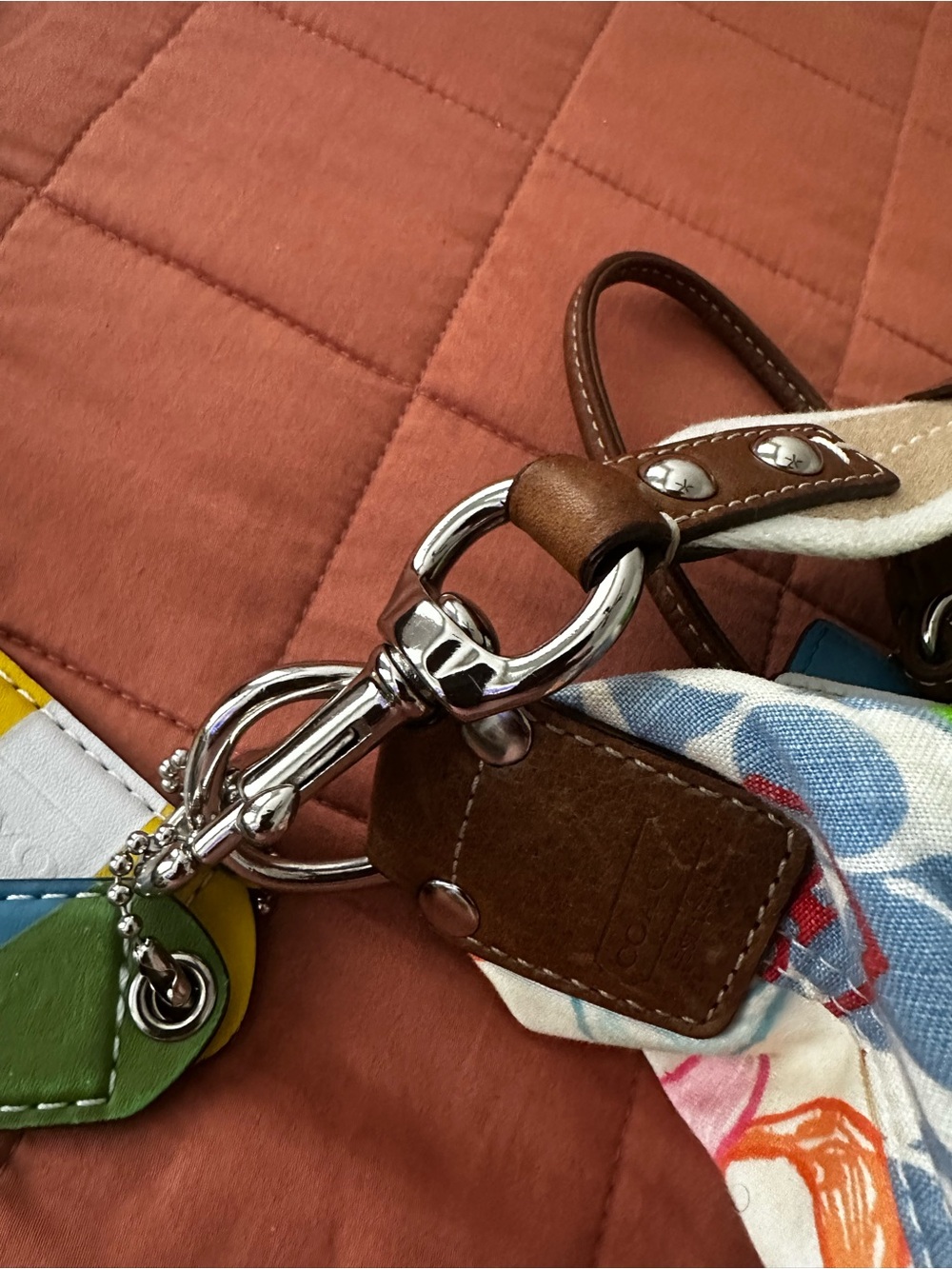 Coach Multicolor Patchwork Shoulder Bag with Matching Wristlet - Picture 6 of 13